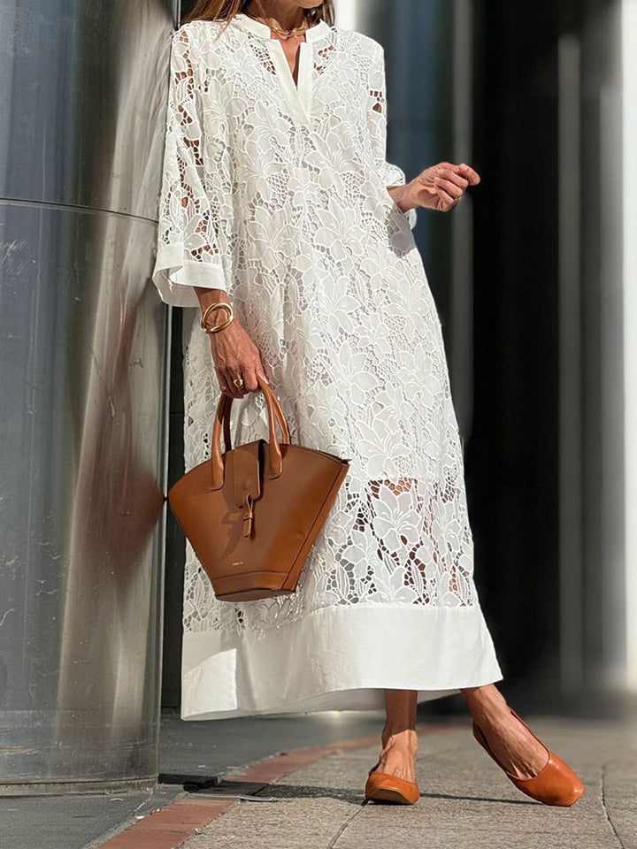 Elowen – Dahlia Embroidered Midi Dress