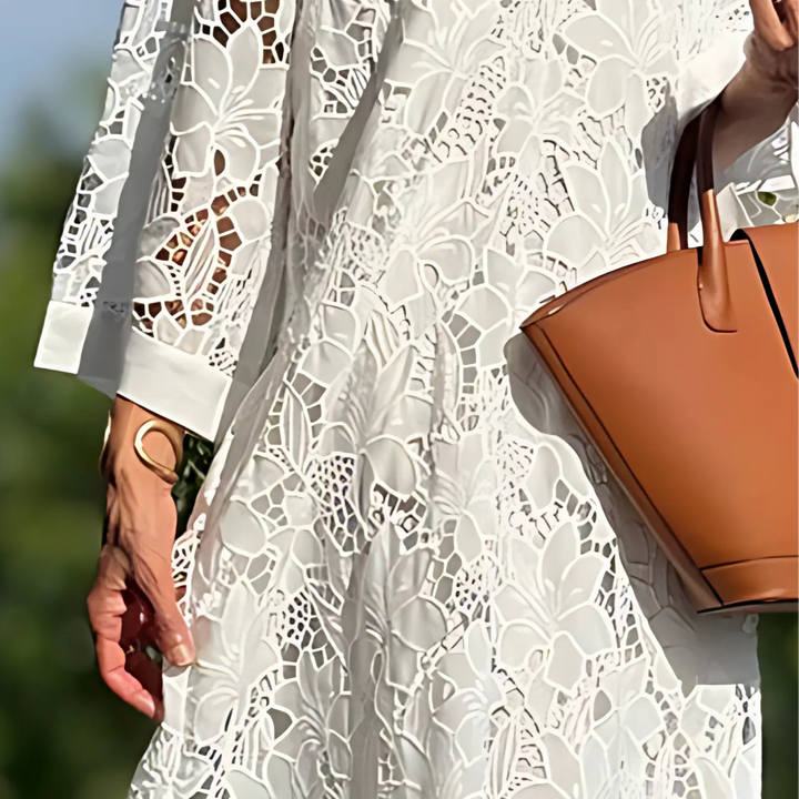 Elowen – Dahlia Embroidered Midi Dress