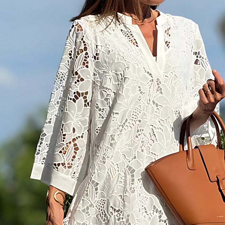 Elowen – Dahlia Embroidered Midi Dress