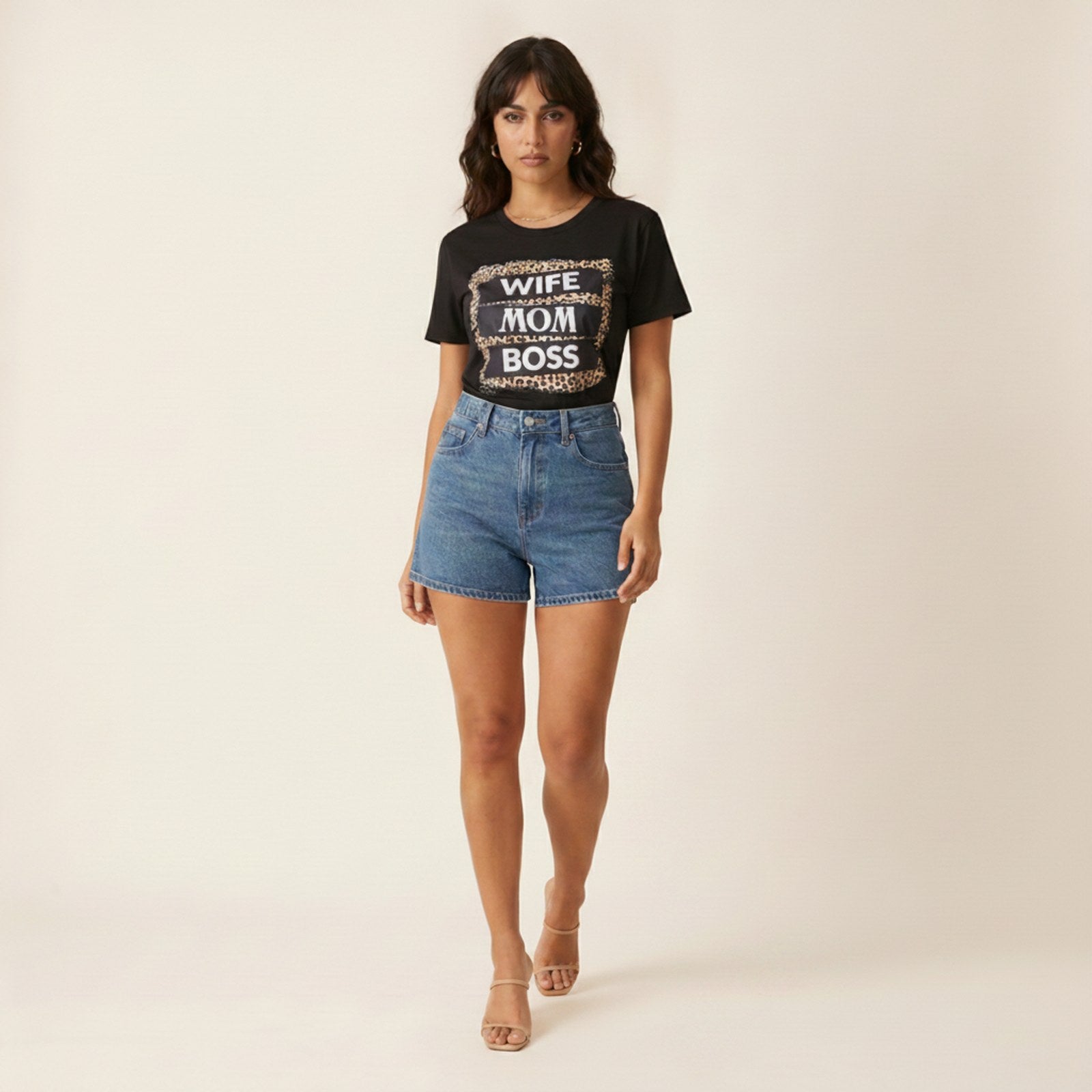 AIv2: Hana | Women's WIFE Mom BOSS Leopard Graphic T-Shirt - Movement