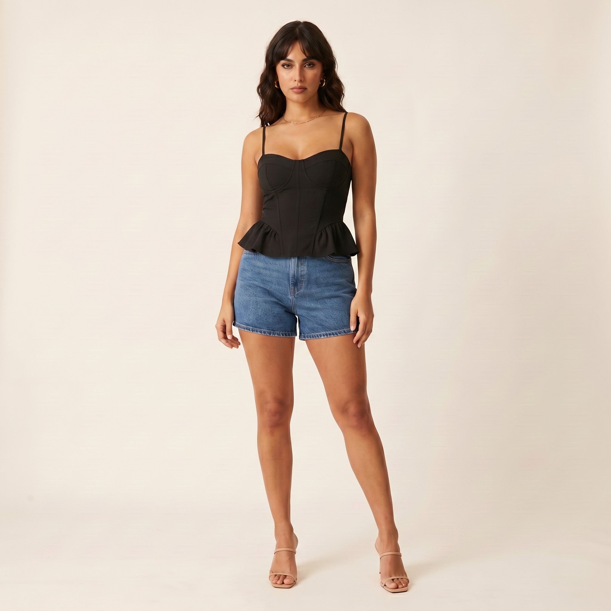 Sol | Women's Corset Cami Top - Hero - Black
