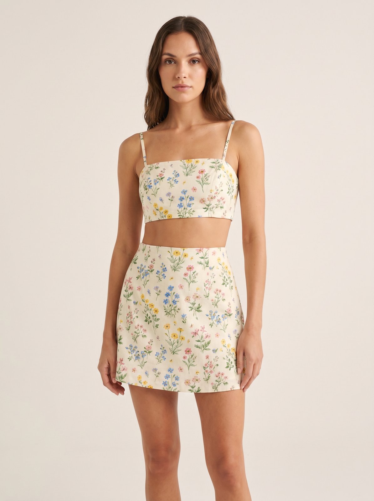 Flower Power Floral Crop & Skirt Set - Garden Floral