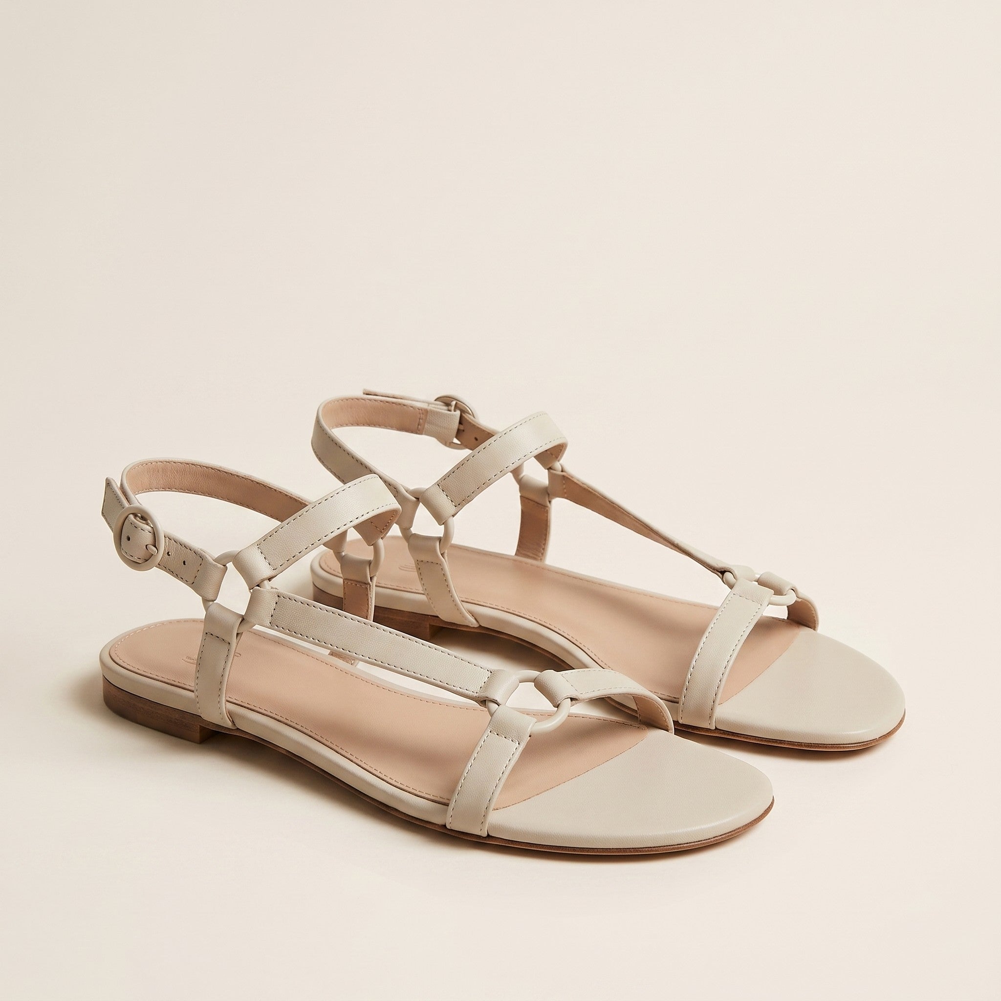 Indie | Women's Ankle-Strap Flat Sandals - Pair - Bone