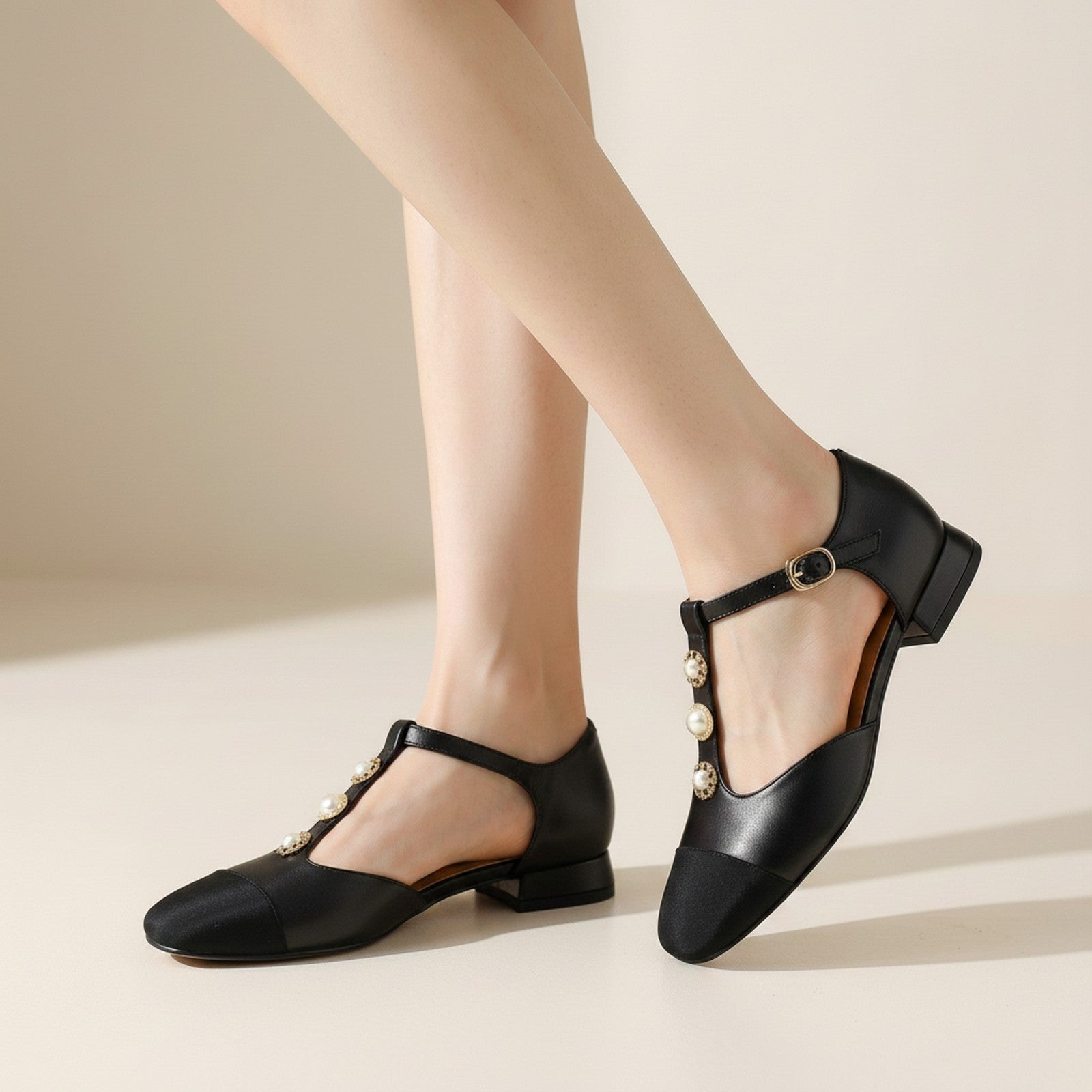 Sloane | Women's Slingback Kitten Heels - Black