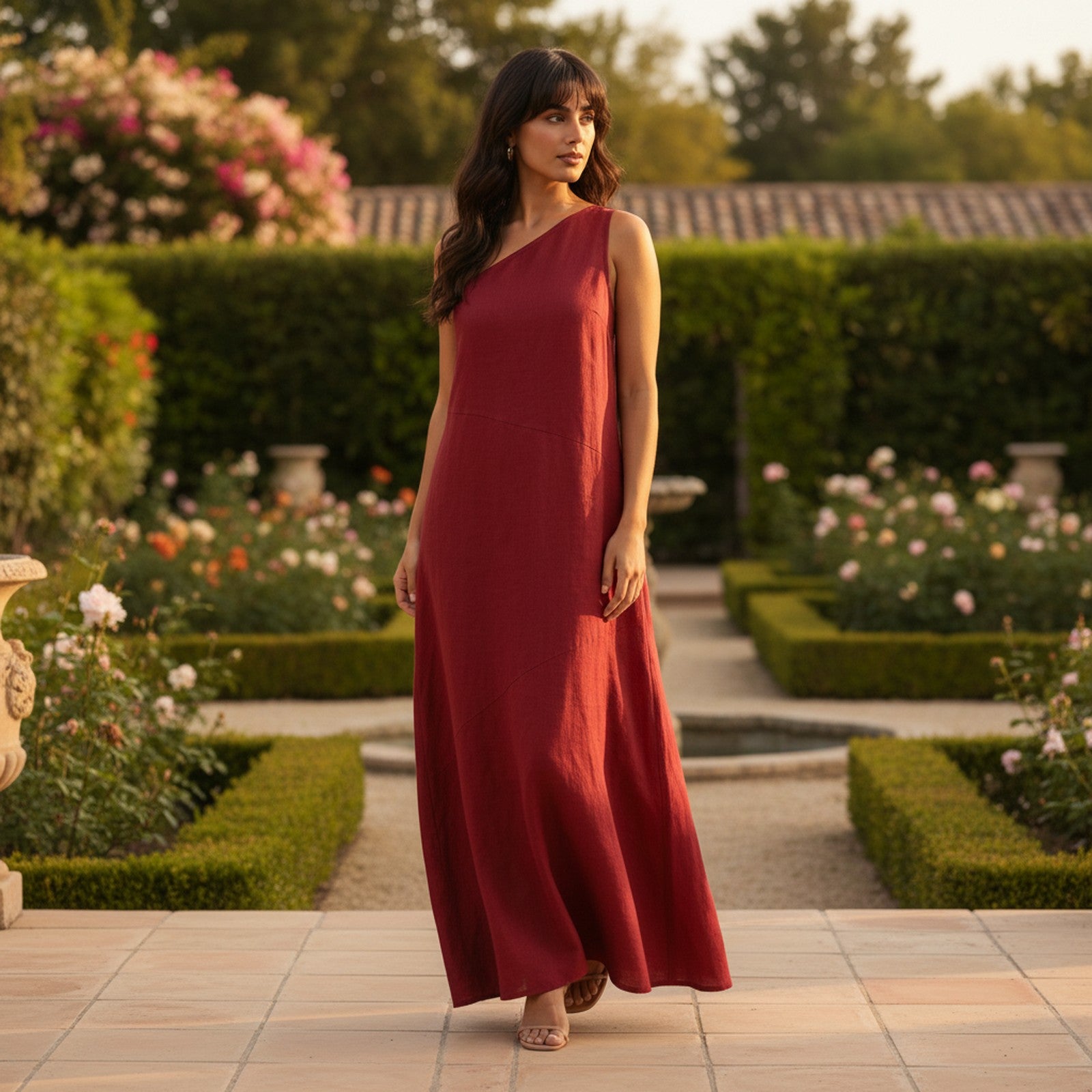 Rosa | Women's One-Shoulder Maxi Dress - Lifestyle