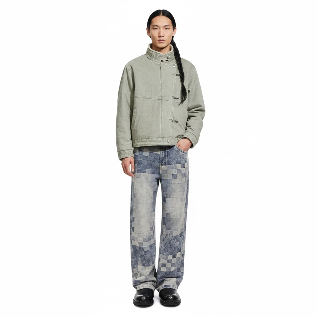 Patchwork Denim Cargo Jacket