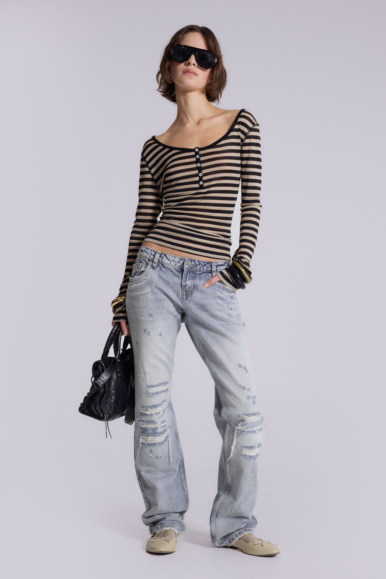 Rider Low Rise Straight Leg Jeans in Light Wash