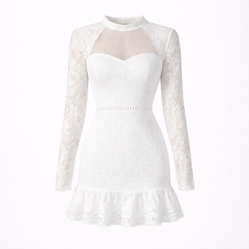 Women’s White Structured Mini Dress - Short Length