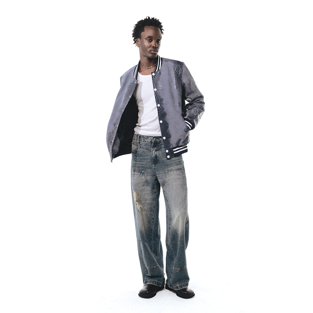 Patchwork Cargo Denim Jacket