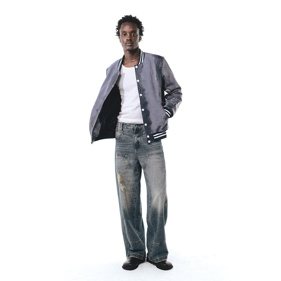 Patchwork Cargo Denim Jacket