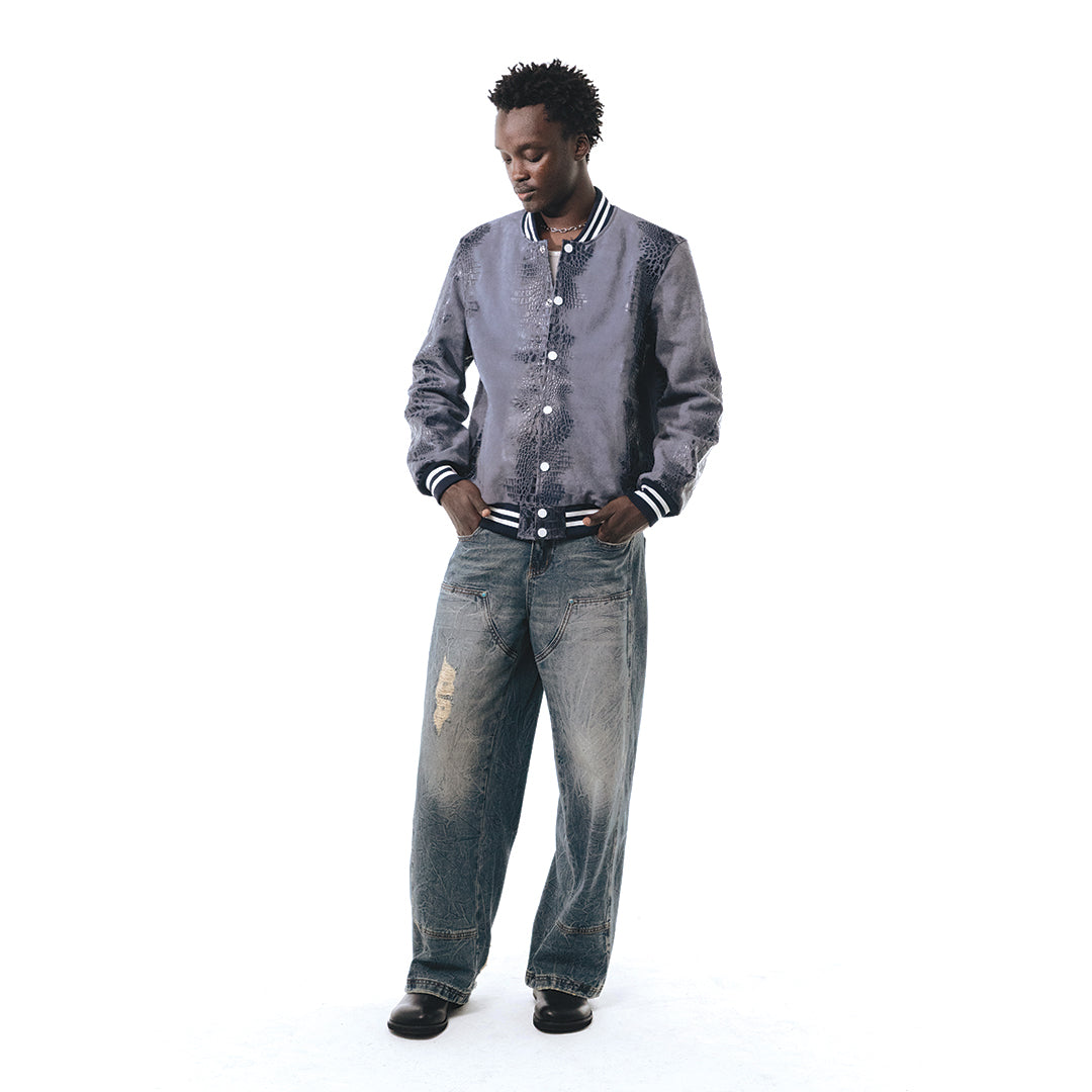Patchwork Cargo Denim Jacket