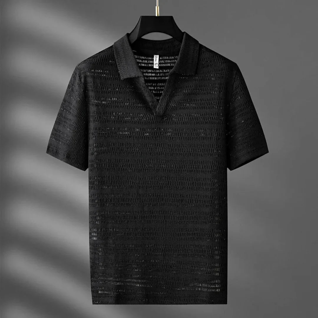 Eric Textured Knit Polo Shirt