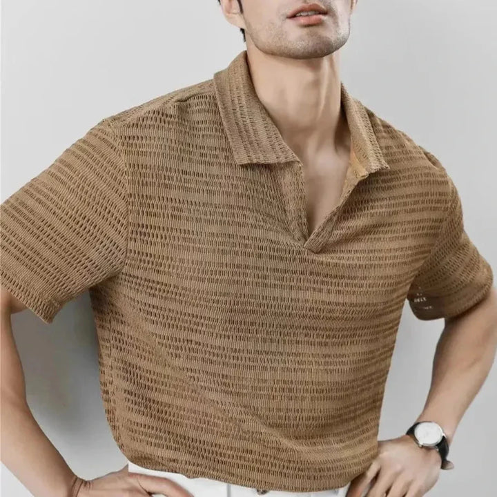 Eric Textured Knit Polo Shirt