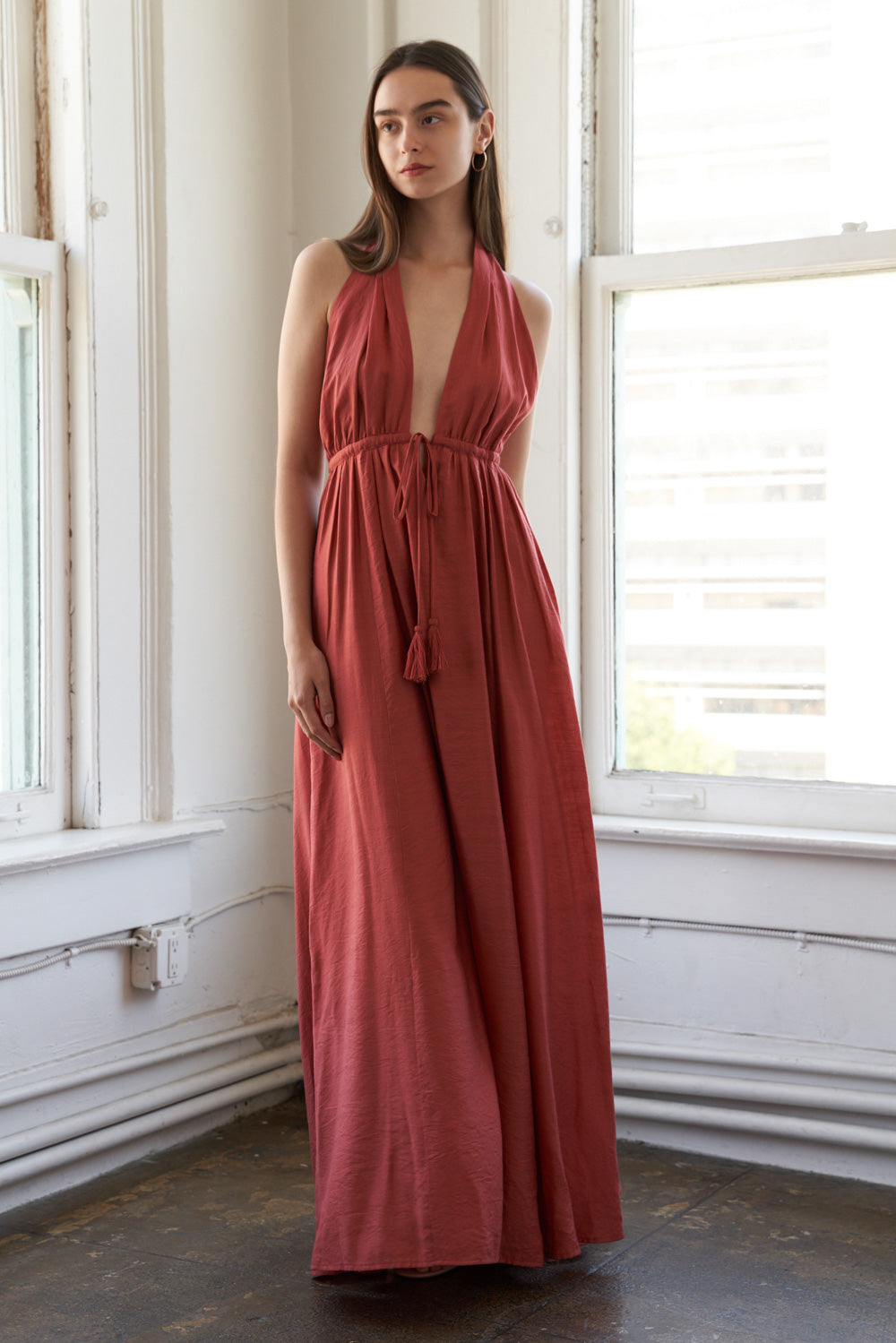 Luminous Woven Maxi Dress