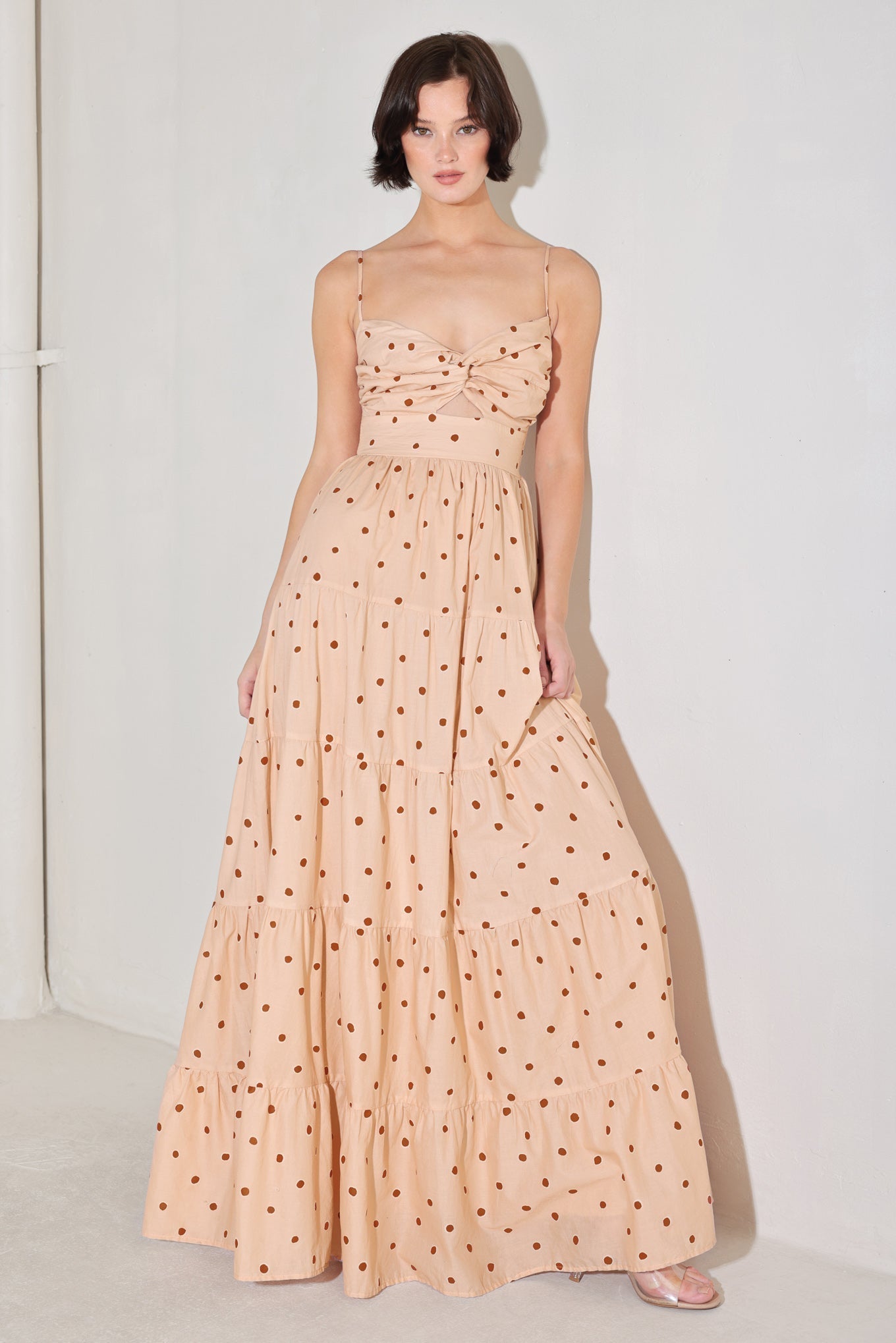 Polka Dot Woven Maxi Dress