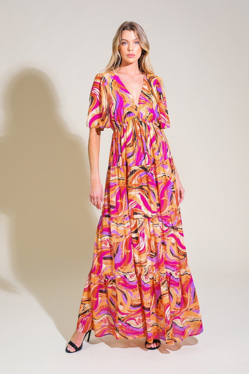 Printed woven maxi dress