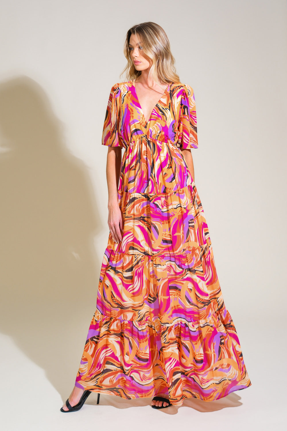 Printed woven maxi dress
