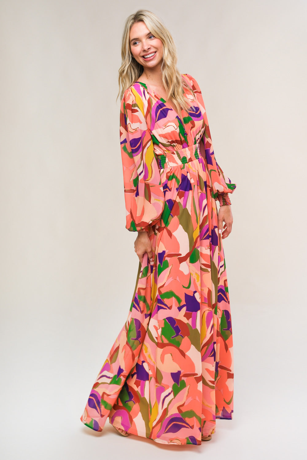 Printed woven maxi dress