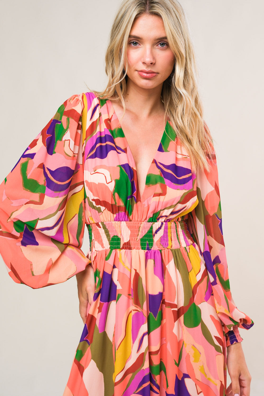 Printed woven maxi dress