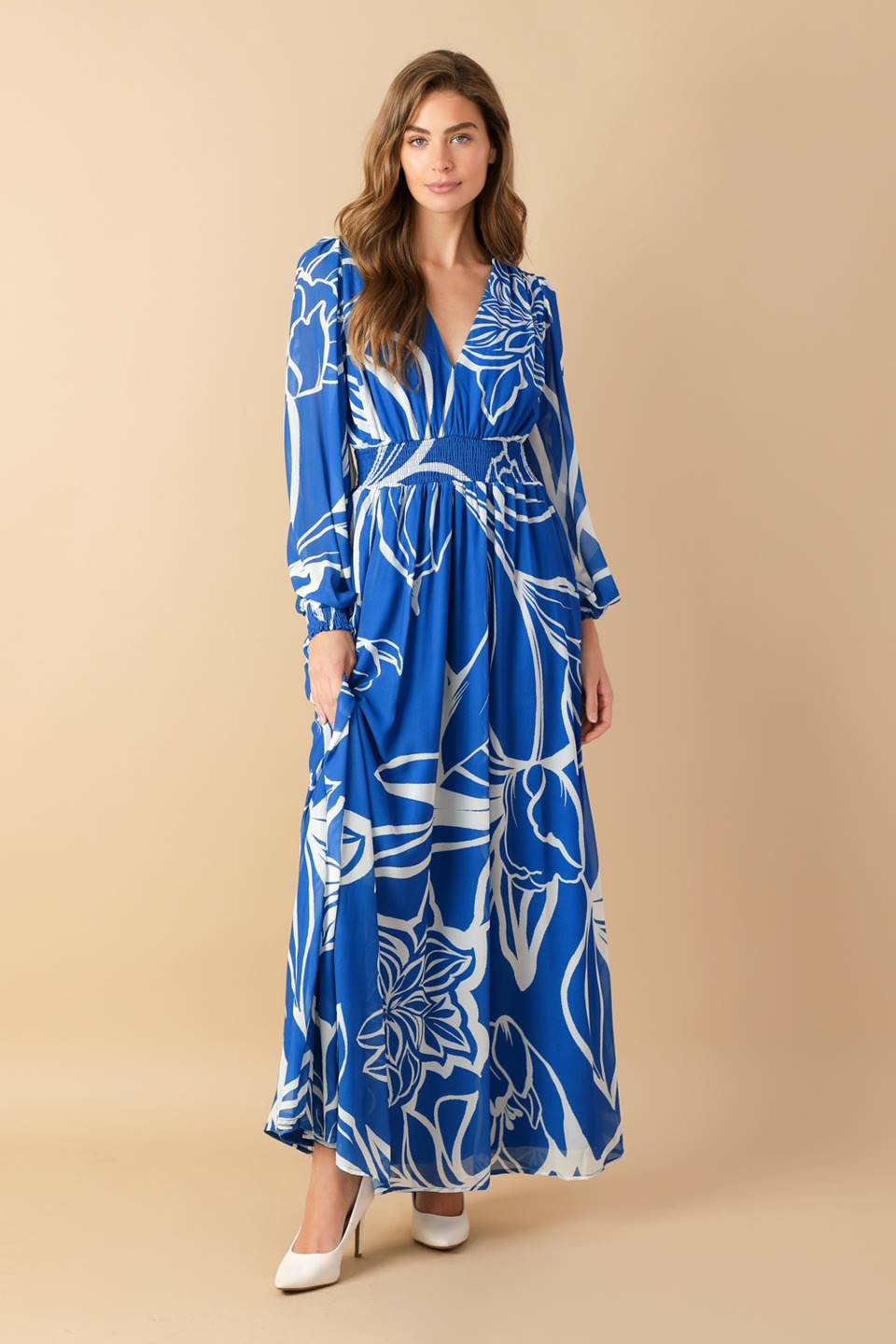 Dancing Dewdrops Woven Maxi Dress