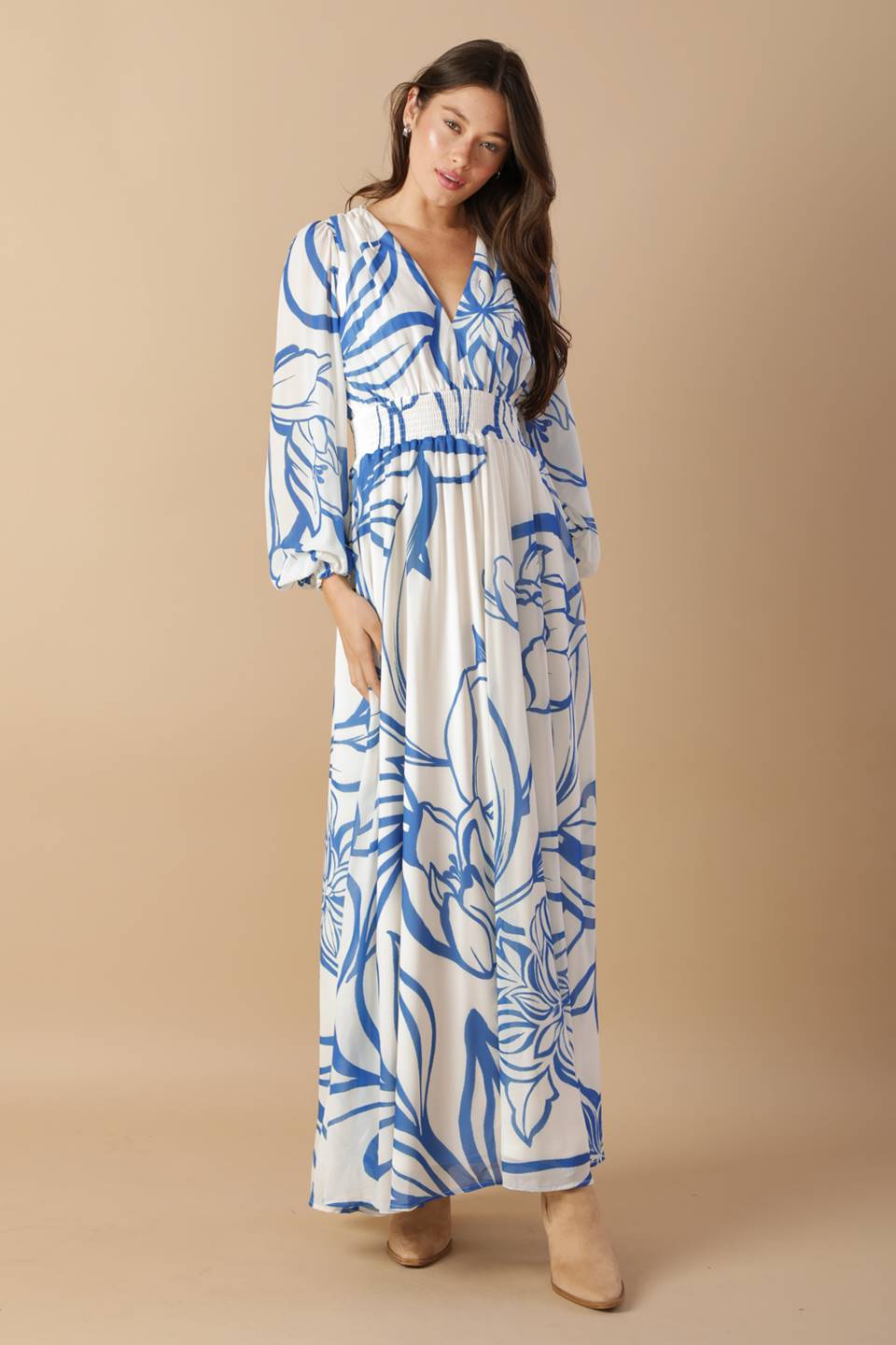 Dancing Dewdrops Woven Maxi Dress