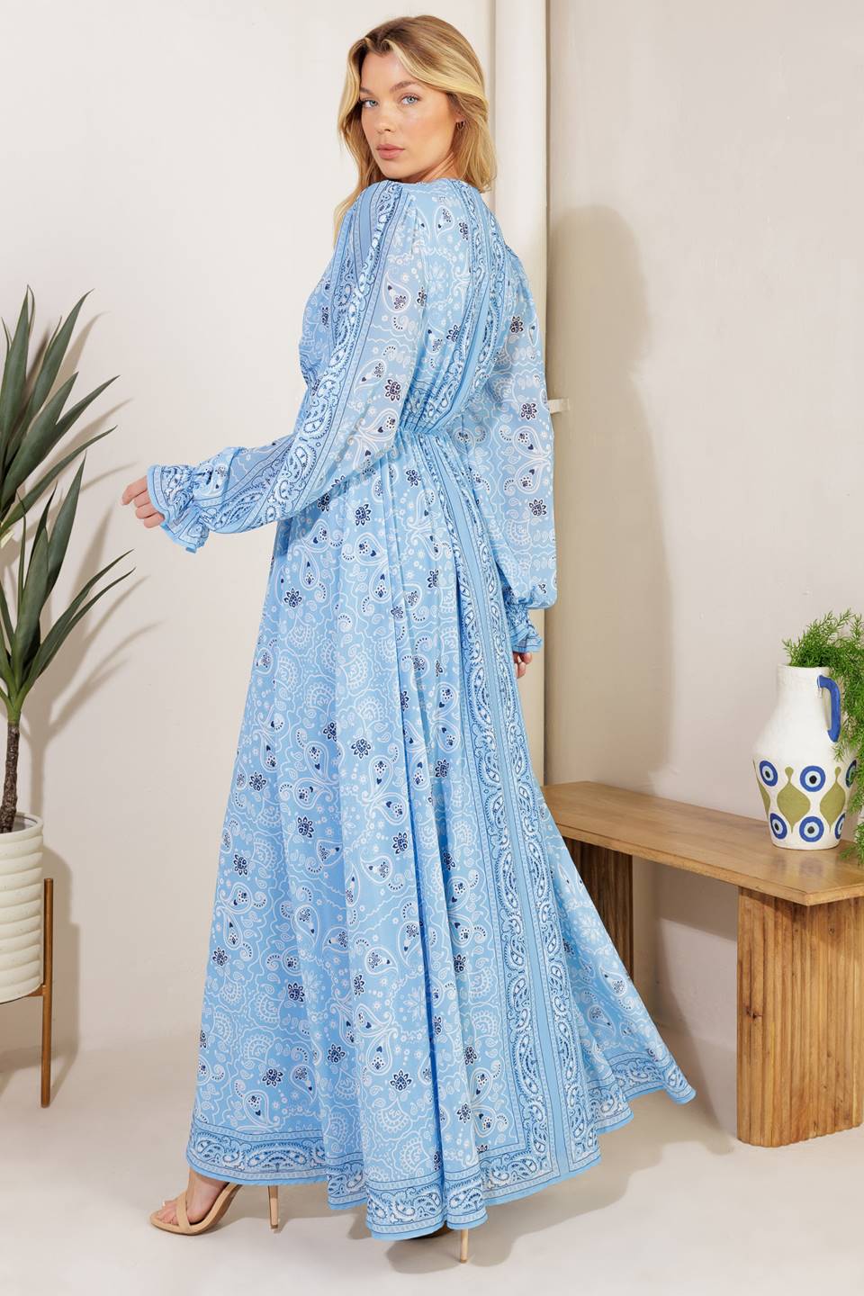 Ripples of Time Woven Maxi Dress