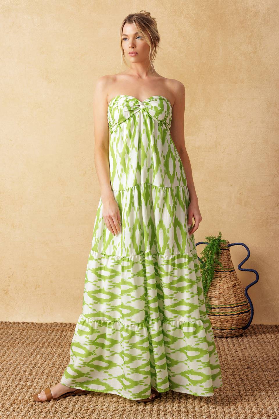 Petals of Time Woven Maxi Dres