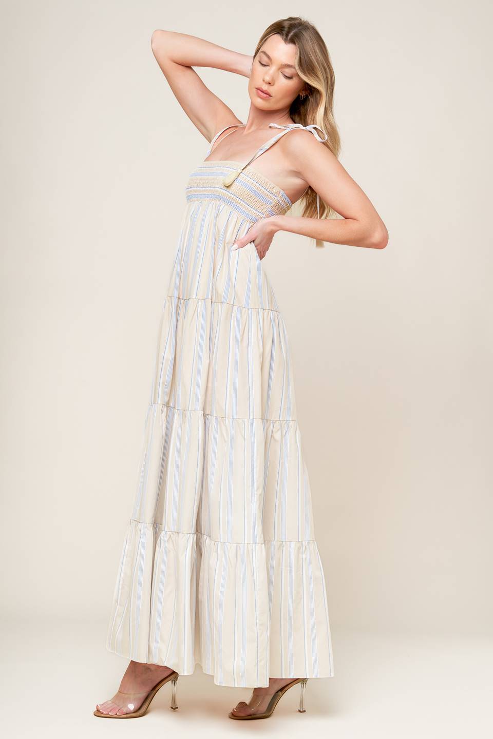 Direct- Waves of Lift Woven Maxi Dress