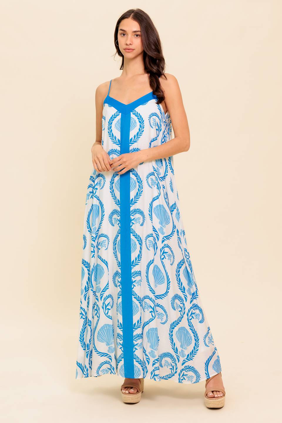 Blue Woven Maxi Dress — Weekend Getaway