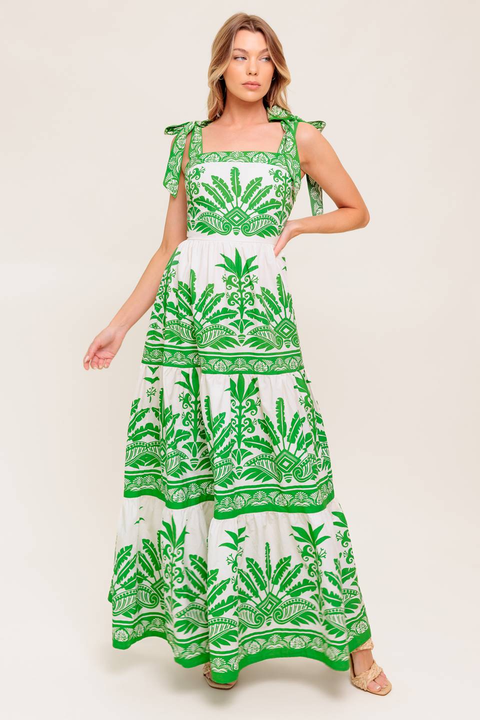 Dream Walker Olive Woven Maxi Dress
