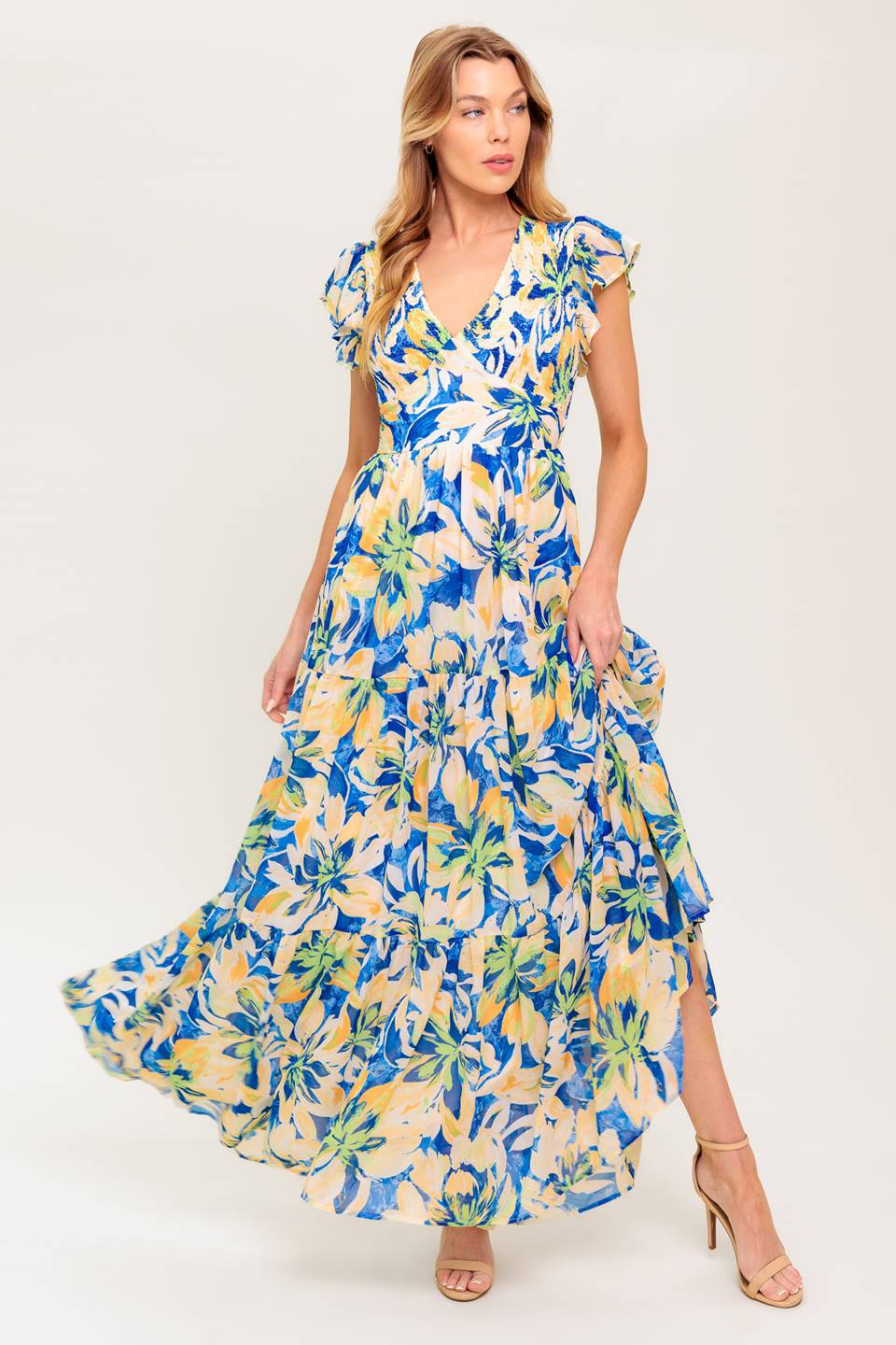 Echoes of You Woven Floral Maxi Dress