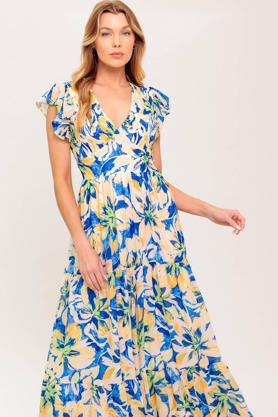 Echoes of You Woven Floral Maxi Dress