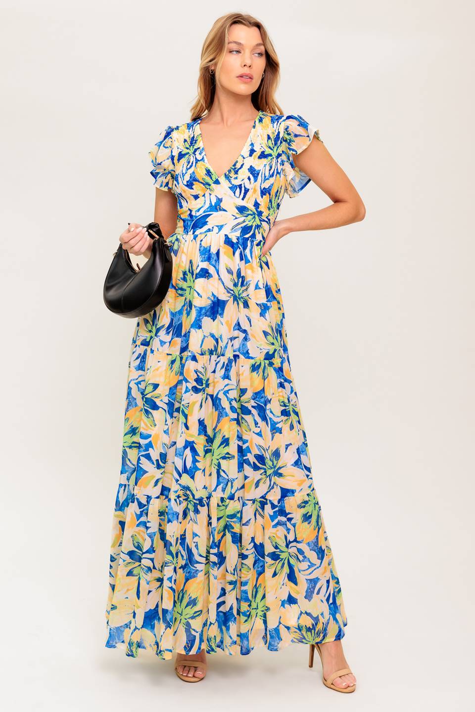 Echoes of You Woven Floral Maxi Dress