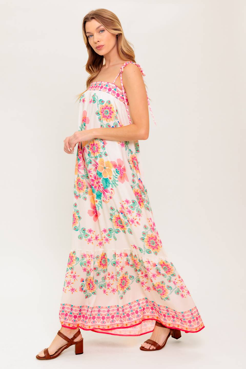 Ivory Woven Maxi Dress