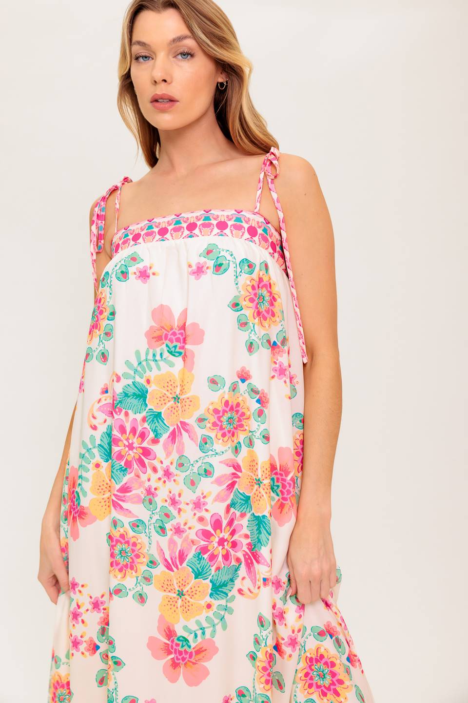 Ivory Woven Maxi Dress