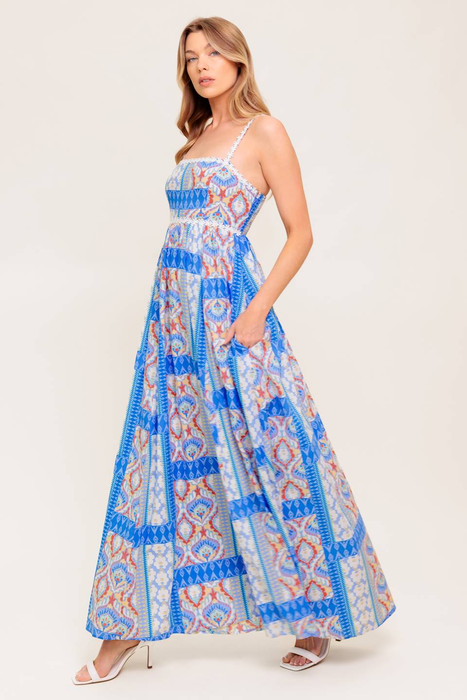 Lasting Magic Woven Blue Maxi Dress