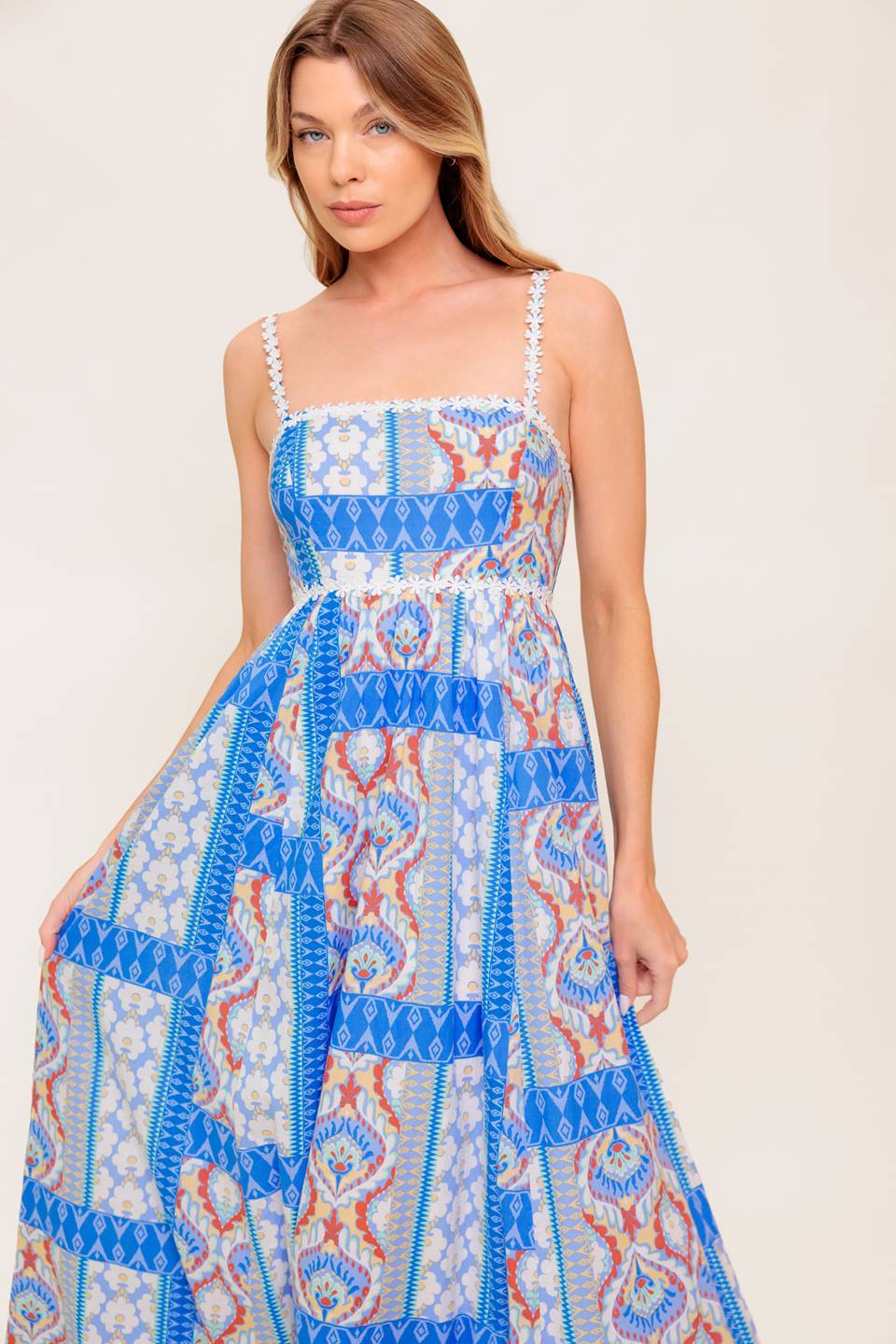 Lasting Magic Woven Blue Maxi Dress