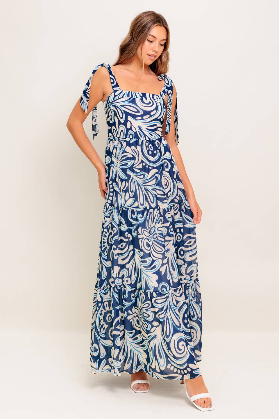 Printed woven maxi dress