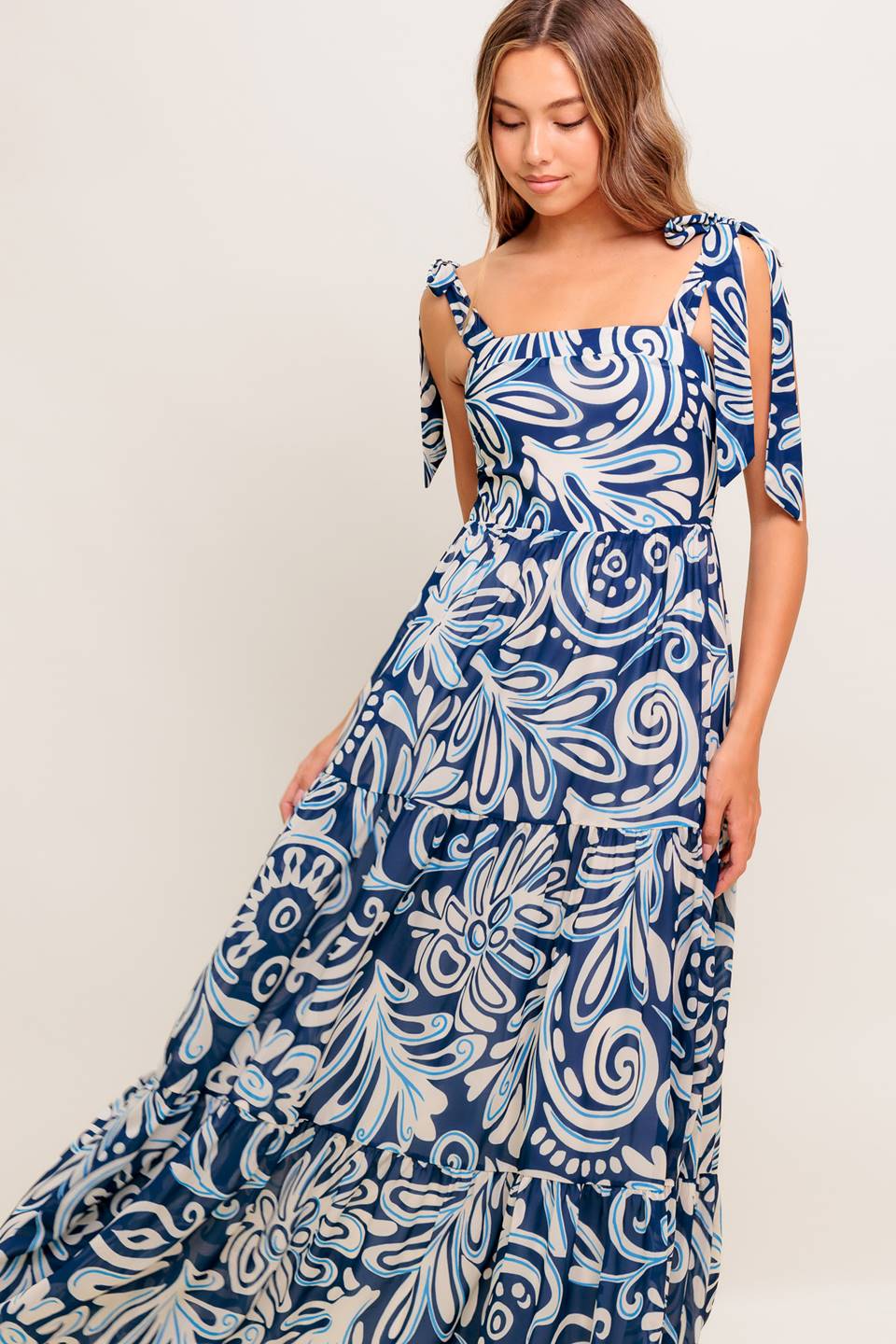 Printed woven maxi dress