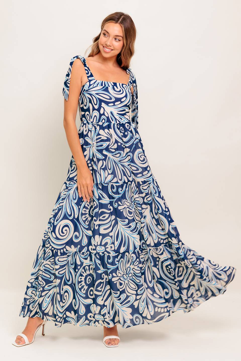 Printed woven maxi dress