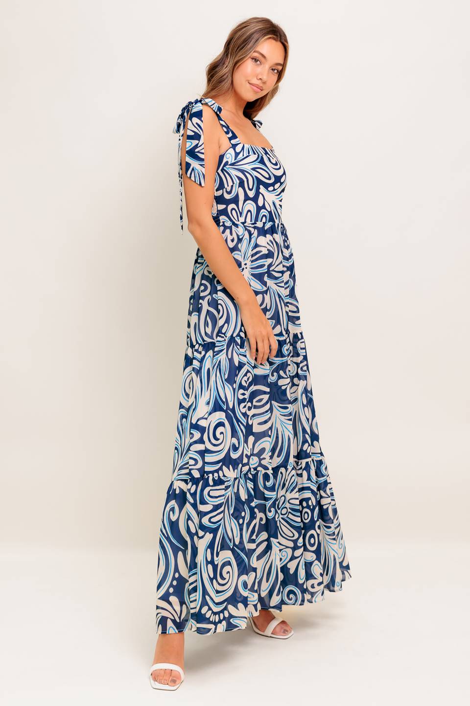 Printed woven maxi dress