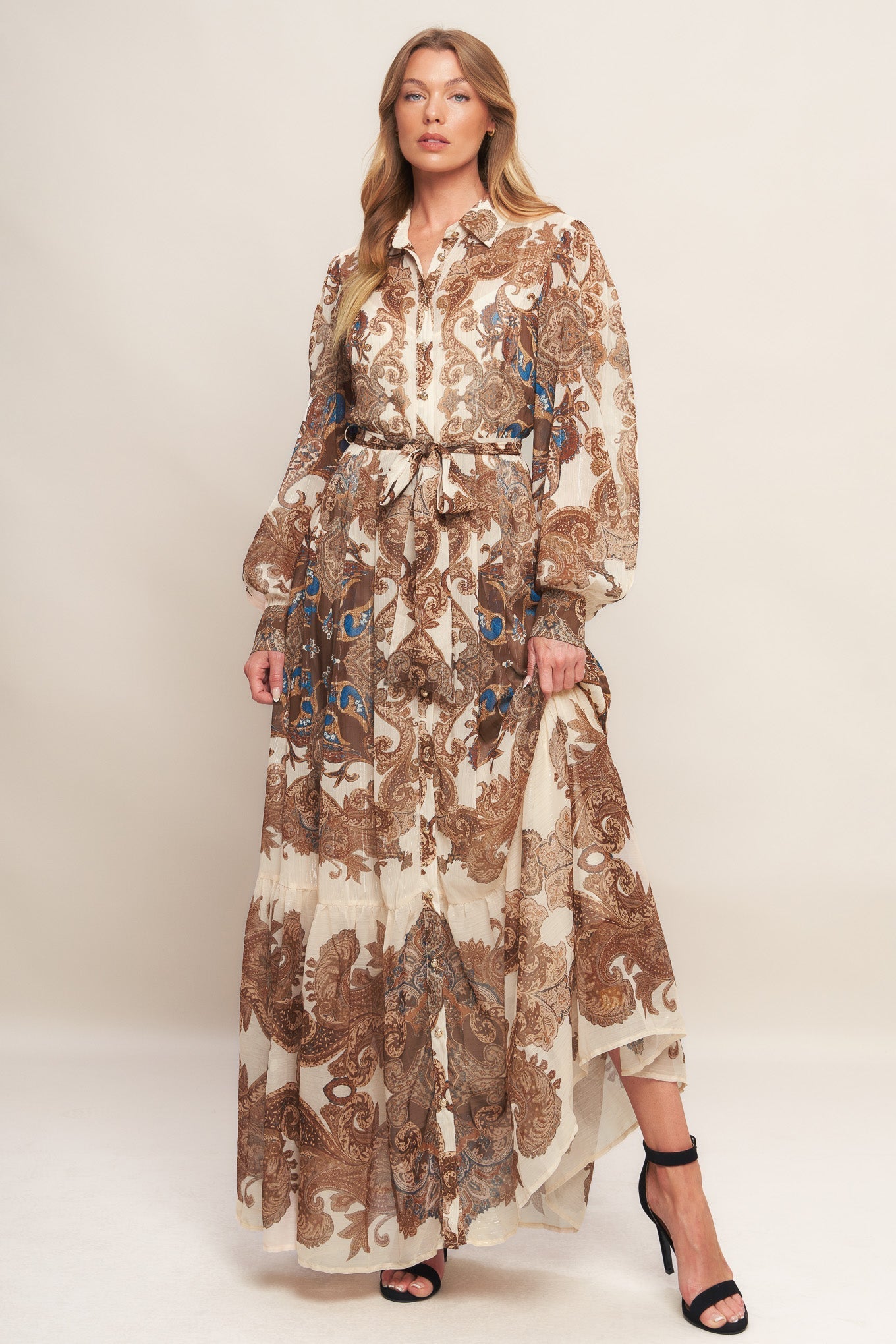 Bohemian Woven Tapestry Maxi Dress
