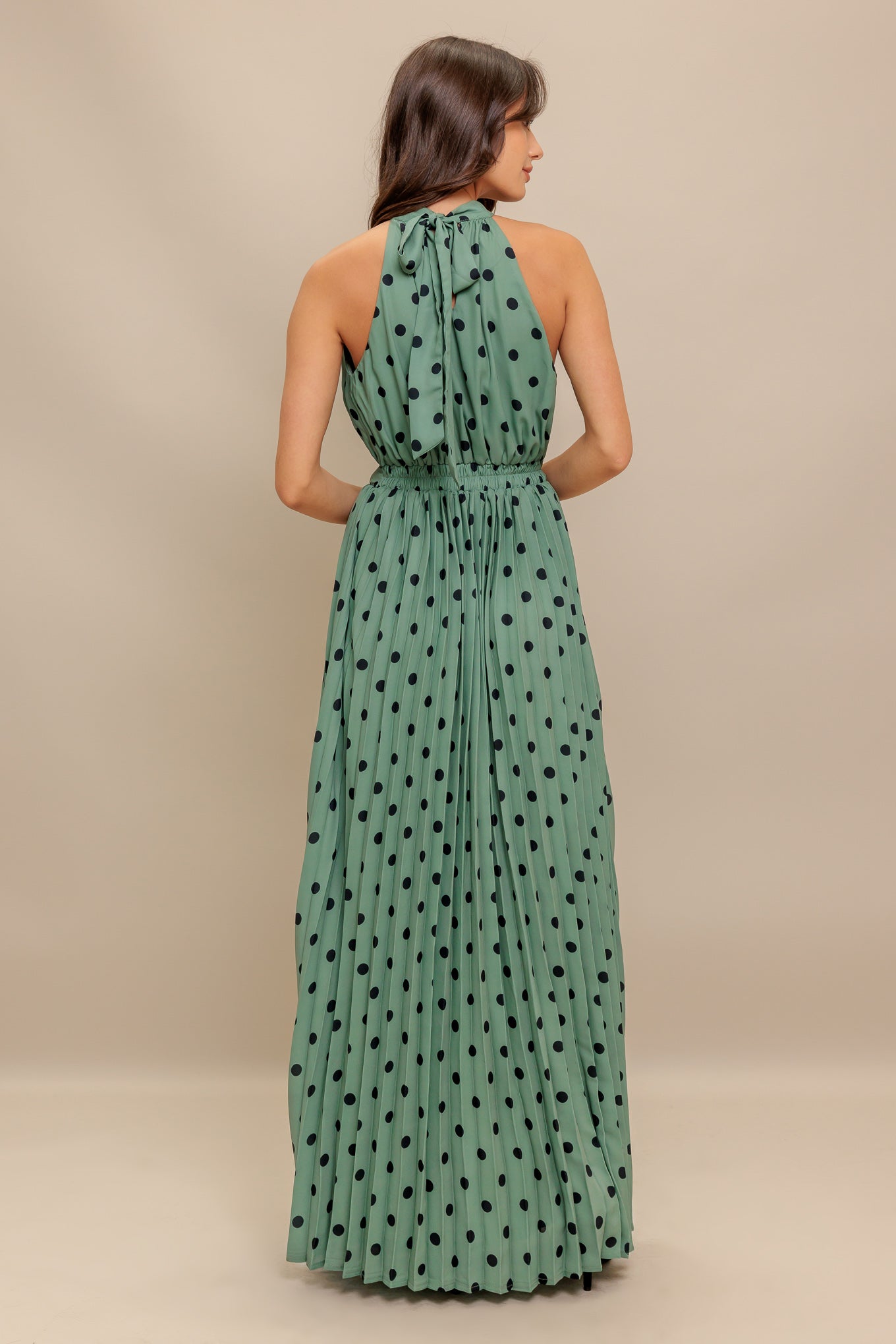 Halter Glow Dot Woven Maxi Dress