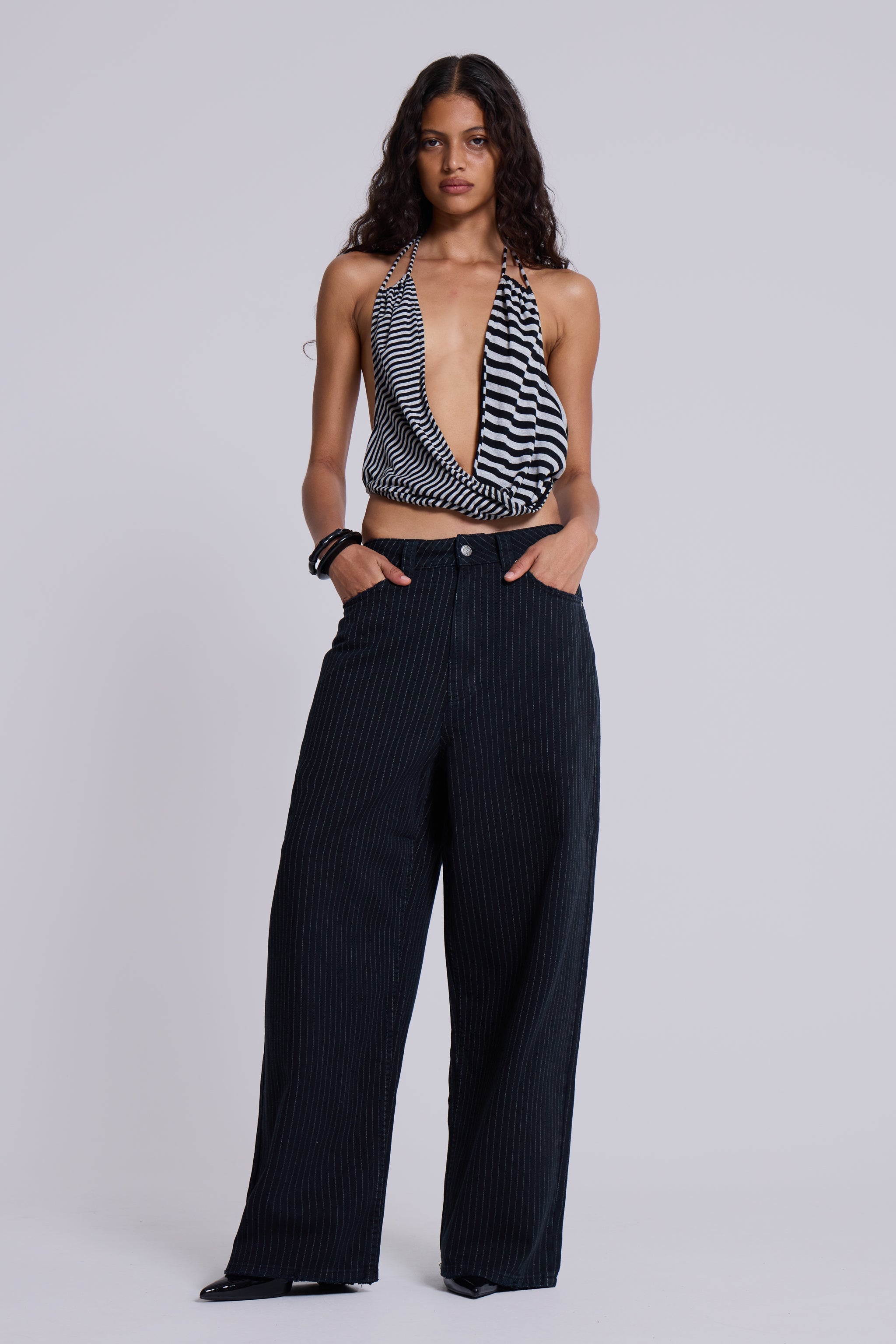 Black Pinstripe XL Colossus Jeans