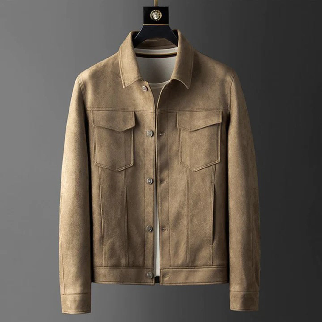 Men's Button-Down Jacket with Collar
