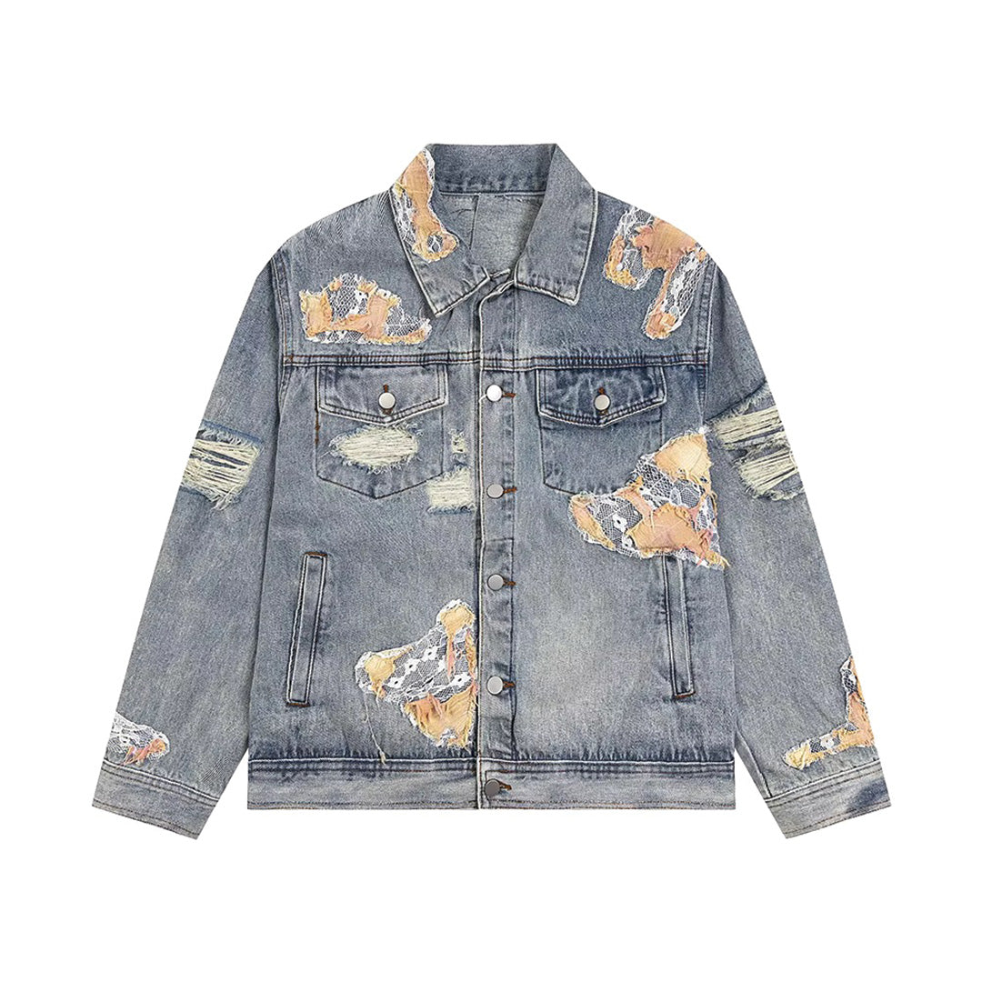 Patchwork Cargo Denim Jacket