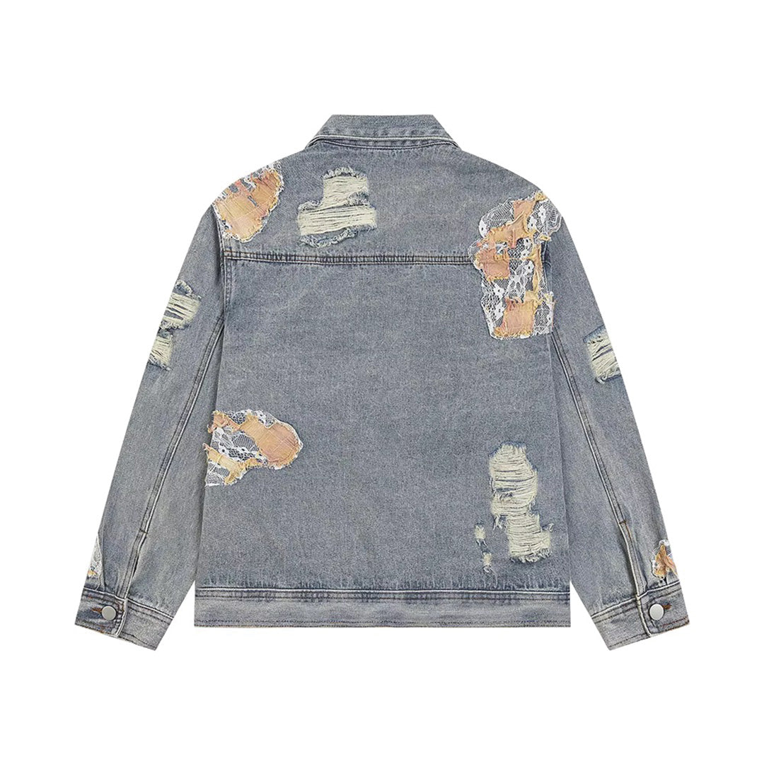 Patchwork Cargo Denim Jacket