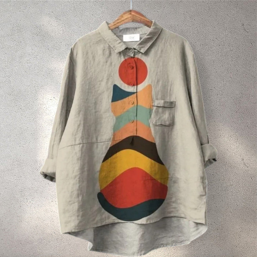 Luni | Colorful printed blouse with character
