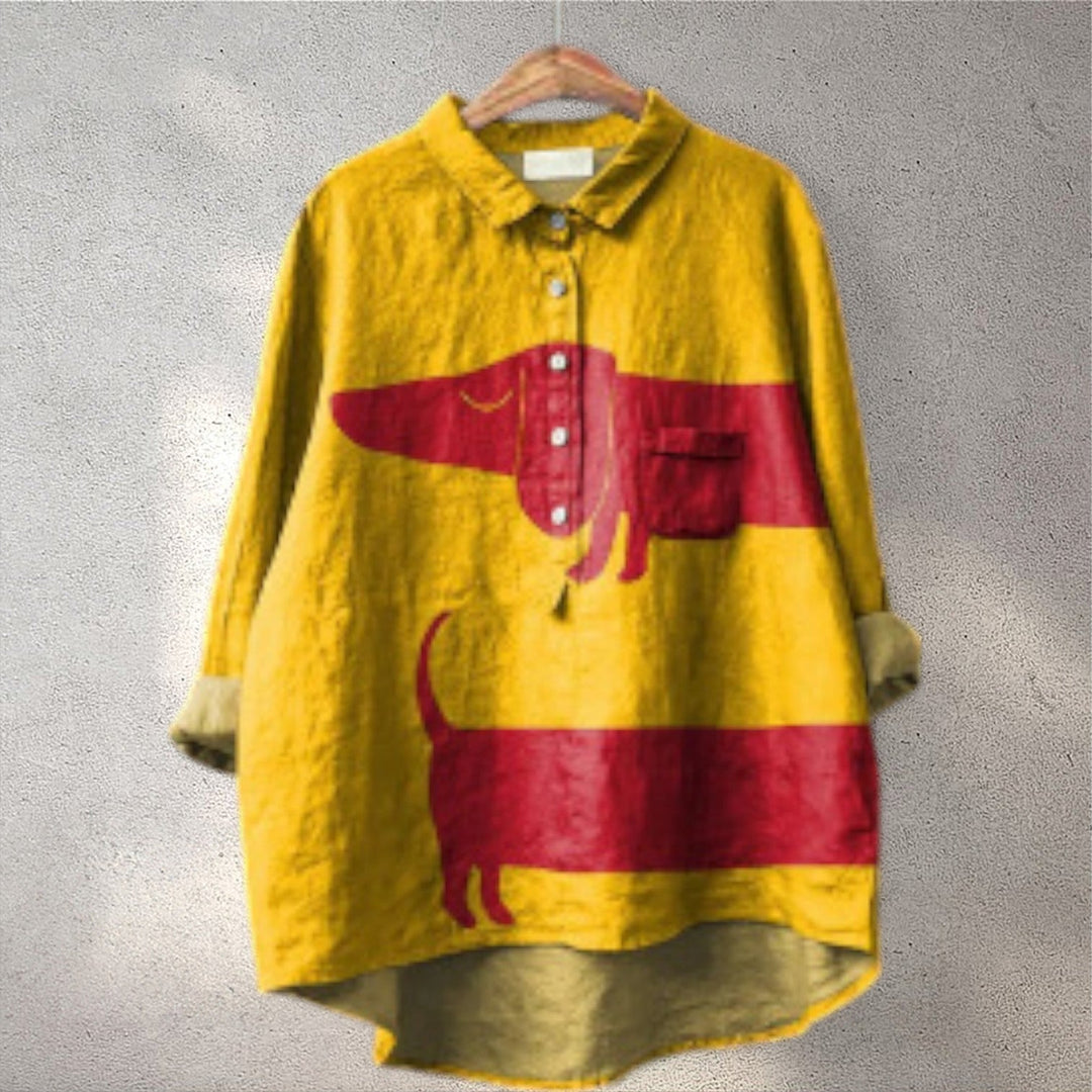 Luni | Colorful printed blouse with character
