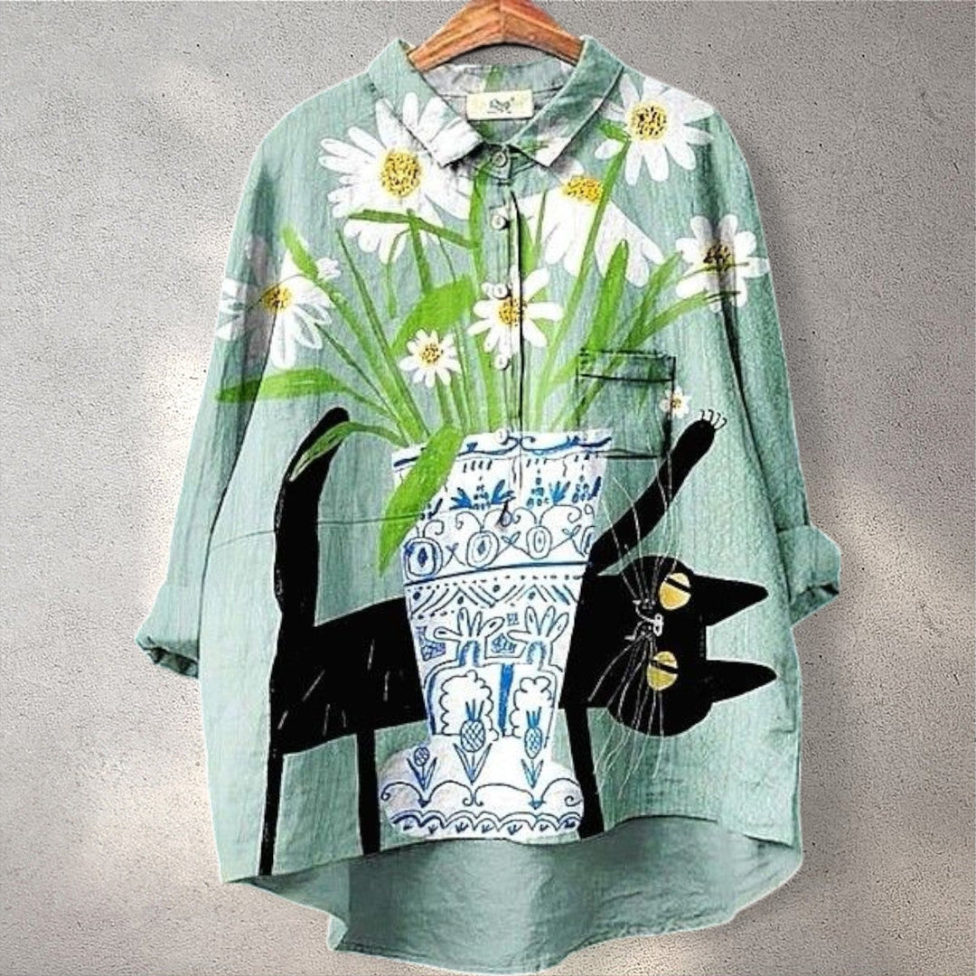 Luni | Colorful printed blouse with character